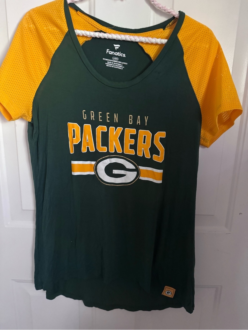 Women's Fanatics Green/Gold Green Bay Packers Height Advantage T-Shirt-SZ L
D2